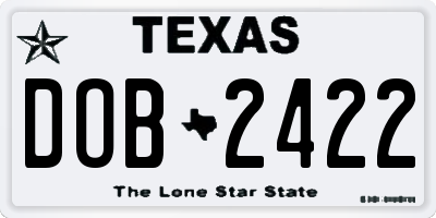 TX license plate DOB2422