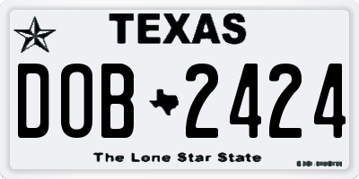 TX license plate DOB2424