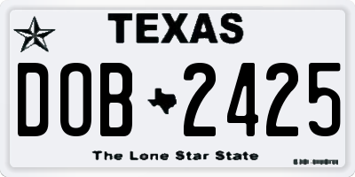 TX license plate DOB2425