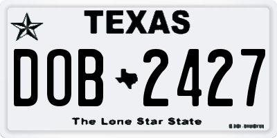 TX license plate DOB2427