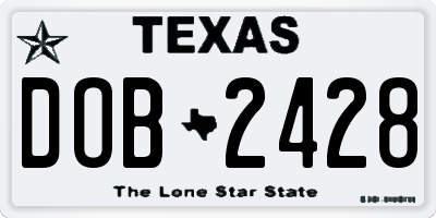 TX license plate DOB2428