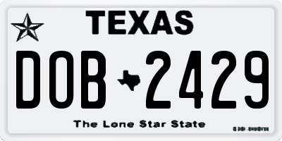 TX license plate DOB2429