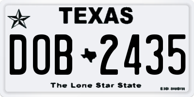 TX license plate DOB2435