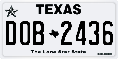 TX license plate DOB2436