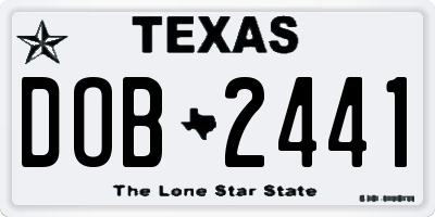 TX license plate DOB2441