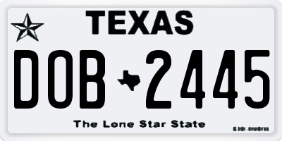 TX license plate DOB2445