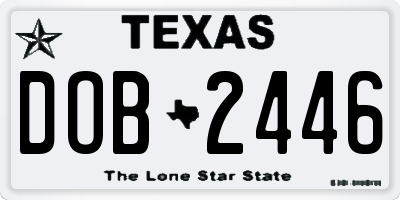 TX license plate DOB2446
