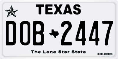 TX license plate DOB2447