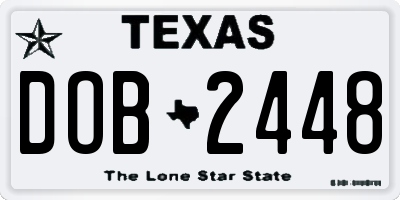TX license plate DOB2448