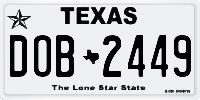 TX license plate DOB2449
