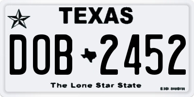 TX license plate DOB2452