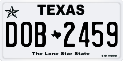 TX license plate DOB2459