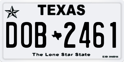 TX license plate DOB2461