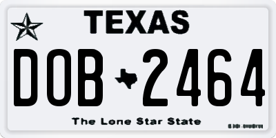 TX license plate DOB2464