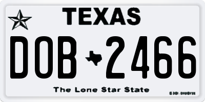 TX license plate DOB2466