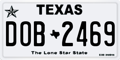 TX license plate DOB2469