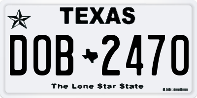 TX license plate DOB2470
