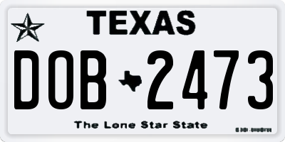 TX license plate DOB2473