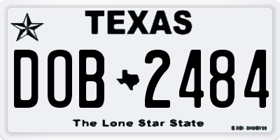 TX license plate DOB2484
