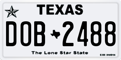 TX license plate DOB2488