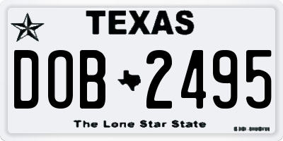 TX license plate DOB2495