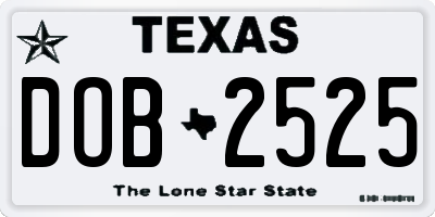 TX license plate DOB2525