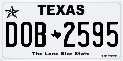 TX license plate DOB2595