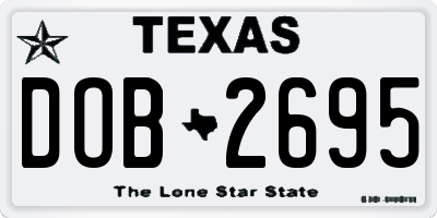 TX license plate DOB2695
