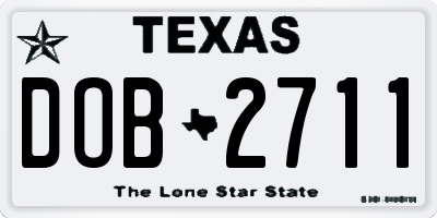 TX license plate DOB2711