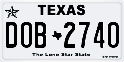 TX license plate DOB2740