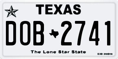 TX license plate DOB2741