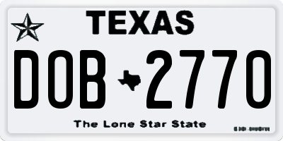 TX license plate DOB2770