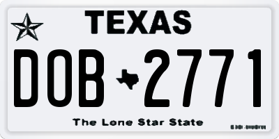 TX license plate DOB2771