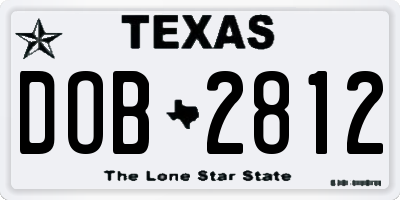 TX license plate DOB2812