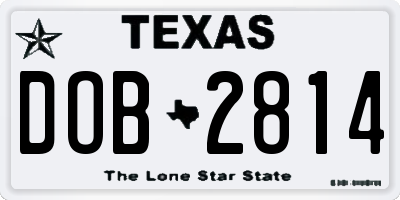 TX license plate DOB2814