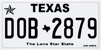 TX license plate DOB2879