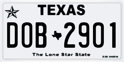 TX license plate DOB2901