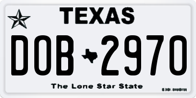 TX license plate DOB2970