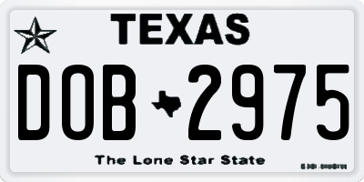 TX license plate DOB2975