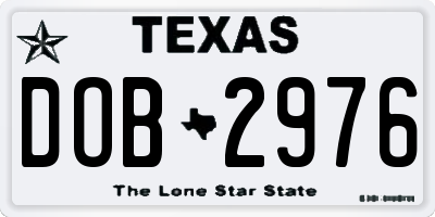 TX license plate DOB2976