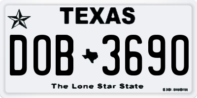 TX license plate DOB3690