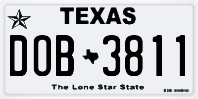 TX license plate DOB3811