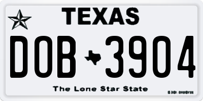 TX license plate DOB3904