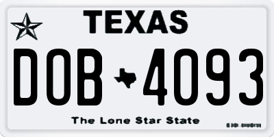 TX license plate DOB4093