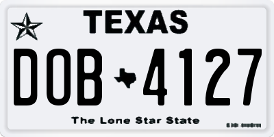 TX license plate DOB4127