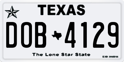 TX license plate DOB4129