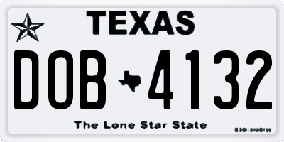 TX license plate DOB4132