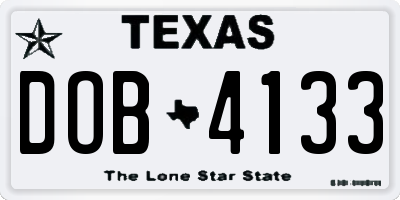 TX license plate DOB4133