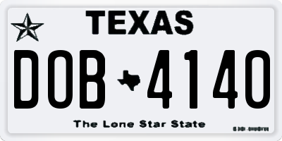 TX license plate DOB4140