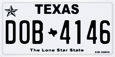 TX license plate DOB4146